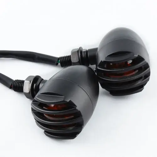 2Pcs Retro Motorcycle Turn Signals Indicator Mini Bullet Blinkers Lights For Harley Chopper Bobber Honda etc |