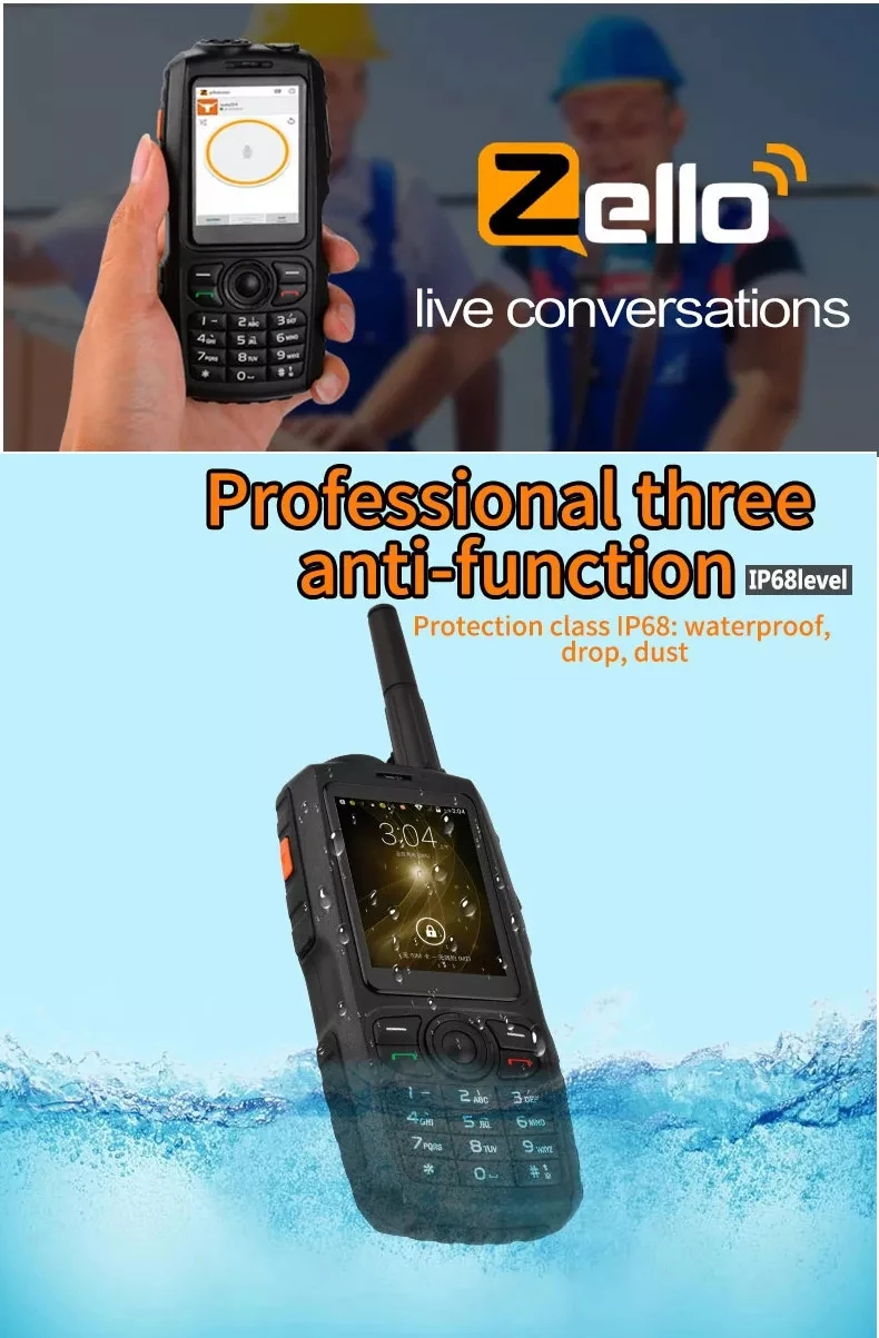 A18 мобильный телефон PTT Zello Walkie talkie IP67 Водонепроницаемый MT6572 Android смартфон 2G/3G Две sim-карты Русская клавиатура