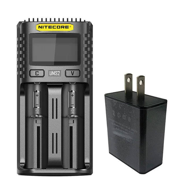 NITECORE UMS4 UMS2 интеллектуальное QC быстрое зарядное устройство 4A большой ток мульти-совместимое USB зарядное устройство - Цвет: UMS2 with US Plug