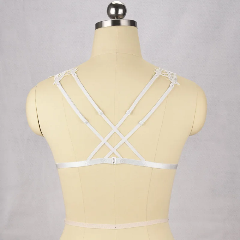 Женский бюстгальтер с бретельками сексуальный черный/белый открытой грудью