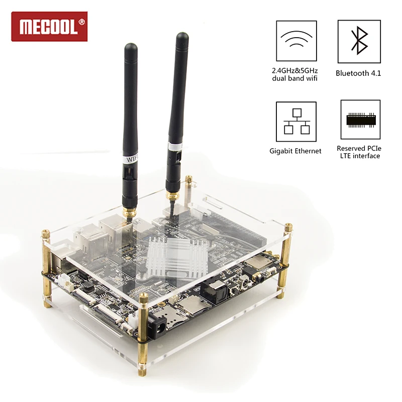 MECOOL VS RK3399 DIY Super Development Board Mali-T860 Android 7 1 ARM 6 core 64 bit 4K VP9 4G + 32G/2G 16G H.265 1000M TV Box |