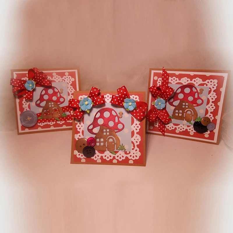 Новые высекальные штампы в виде грибов для скрапбукинга и оформления