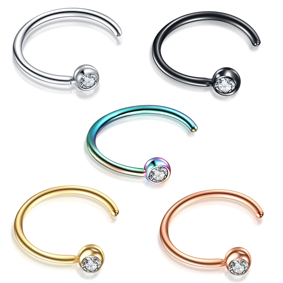 1 шт. стальная поддельная перегородка для губ завитка ушной раковины кольцо