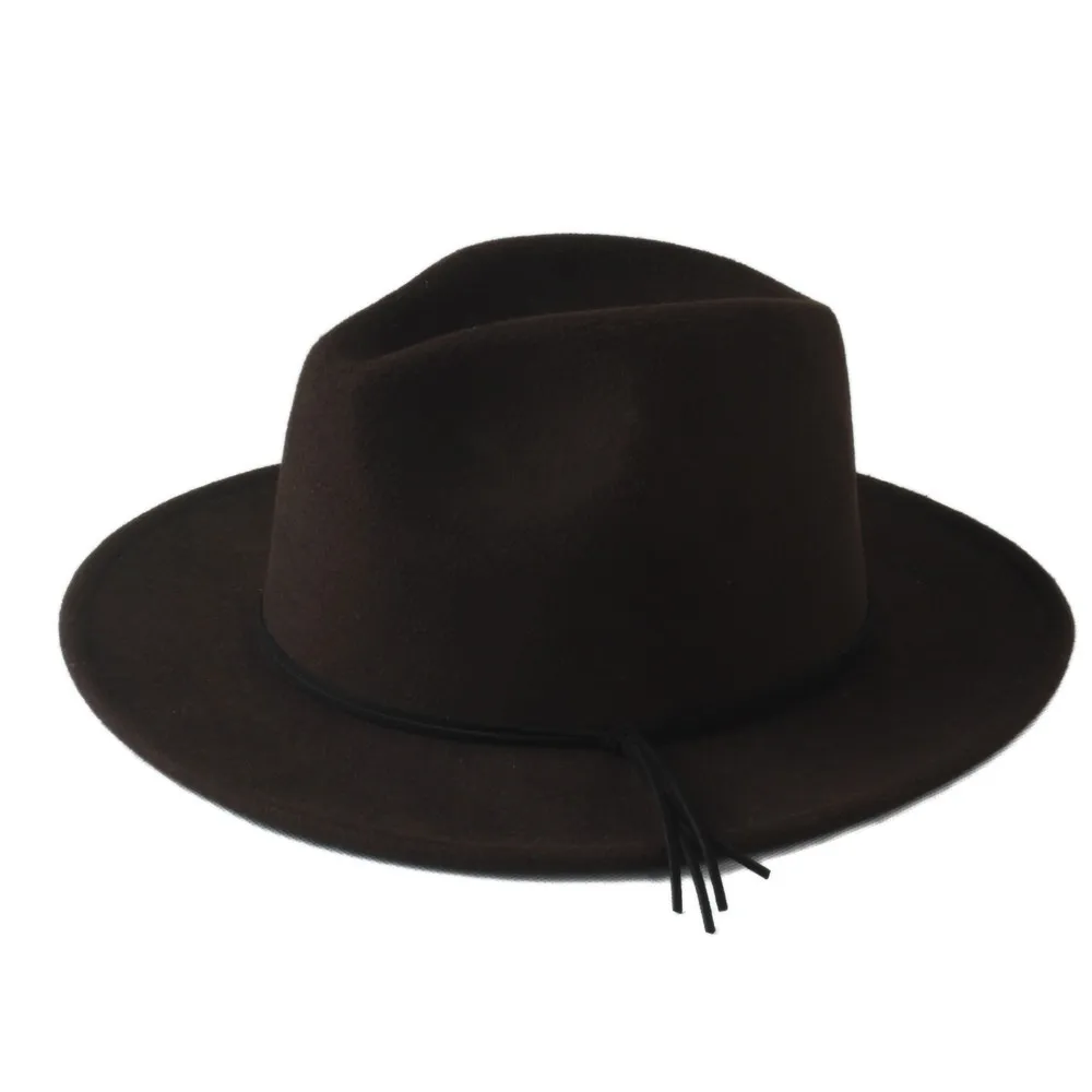 Шерсть Унисекс Женская Мужская Chapeu Feminino Fedora Шляпа Для Laday Мужская шерстяная Панама повязка на голову Джаз церковный топ шляпа