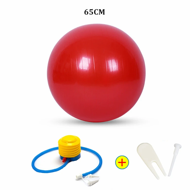 65CM Red Спортивные мячи для йоги, бола, Пилатес, фитнес-мяч, упражнения, тренажерный зал, фитбол для баланса, упражнения, Пилатес, тренировки, массажный мяч с насосом 45-85 см - Цвет: 65CM Red