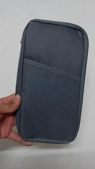 Folder Document Bag Printing Card Package Travel Passport File Package Zipper Multi- Functional Long Paragraph Ticket Holder - Цвет: Grey Without Logo