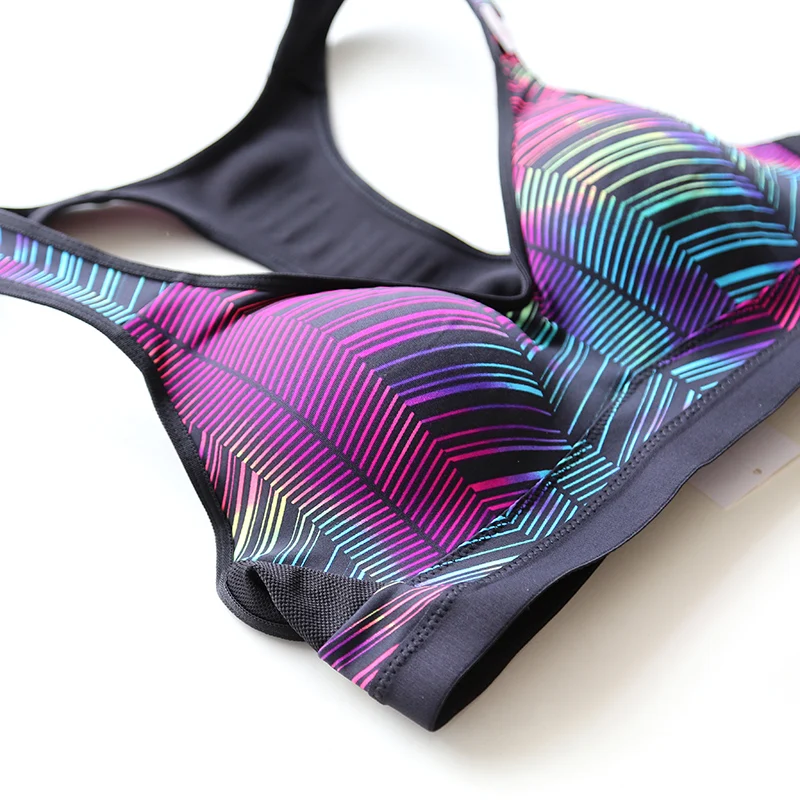 Кадрировать верх Camo спортивный бюстгалтер Женская Летние бесшовные диски