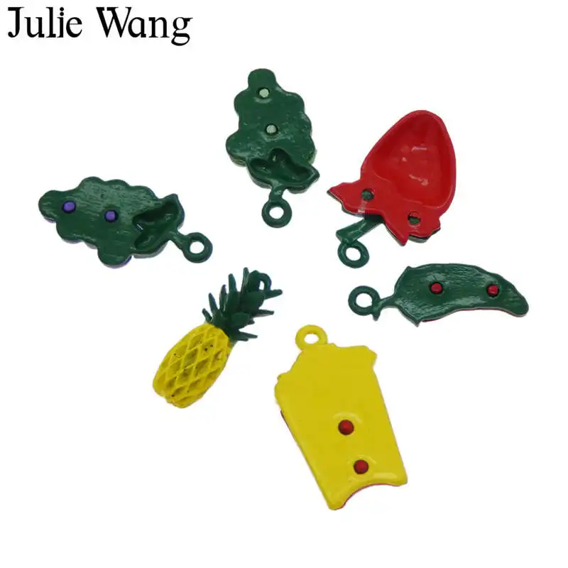 Julie Wang 6 шт. смешанные фрукты виноград клубника ананас Чили эмалированная
