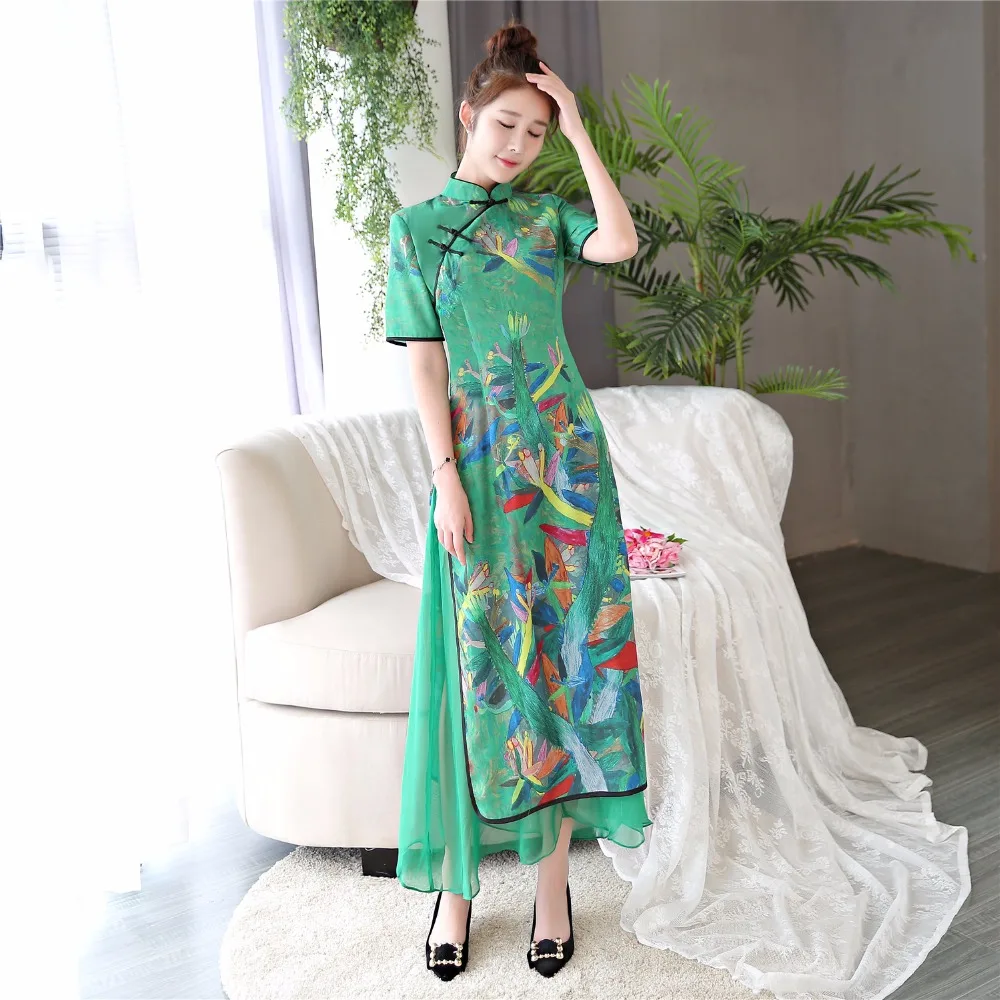 Женское платье Чонсам Aodai белое вьетнамское чонсам весна 2019|vietnam dress|ao dai vietnamao dresses