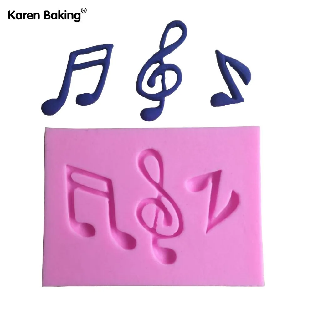 Ноты синкопированные шестнадцатая 3D Силиконовые Помады Торта Инструменты