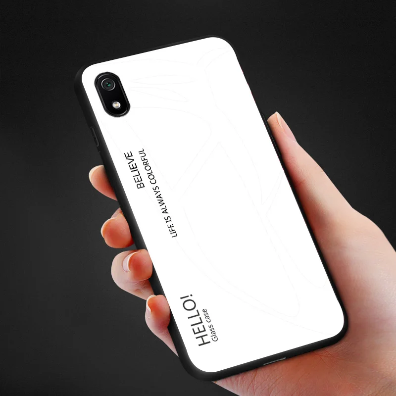 Чехол для Xiaomi Redmi 7A модный жесткий чехол из закаленного стекла роскошный