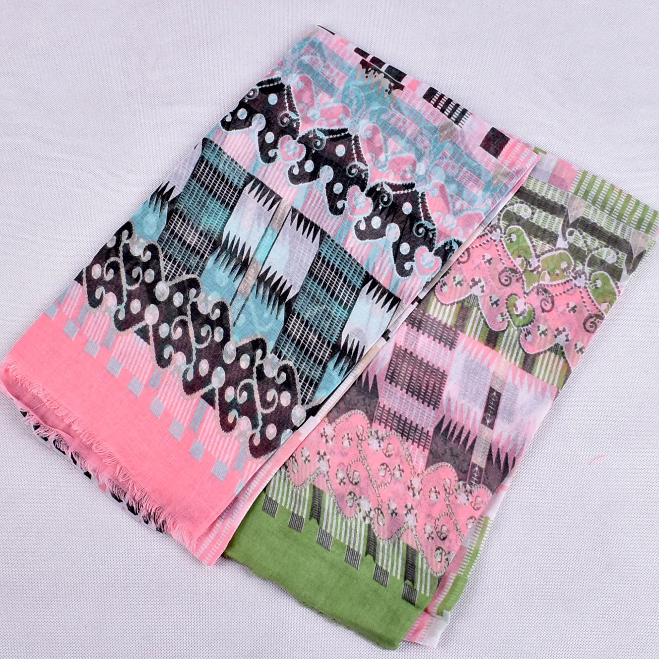 Модный женский длинный шарф с леопардовым принтом из хлопка и полиэстера - купить