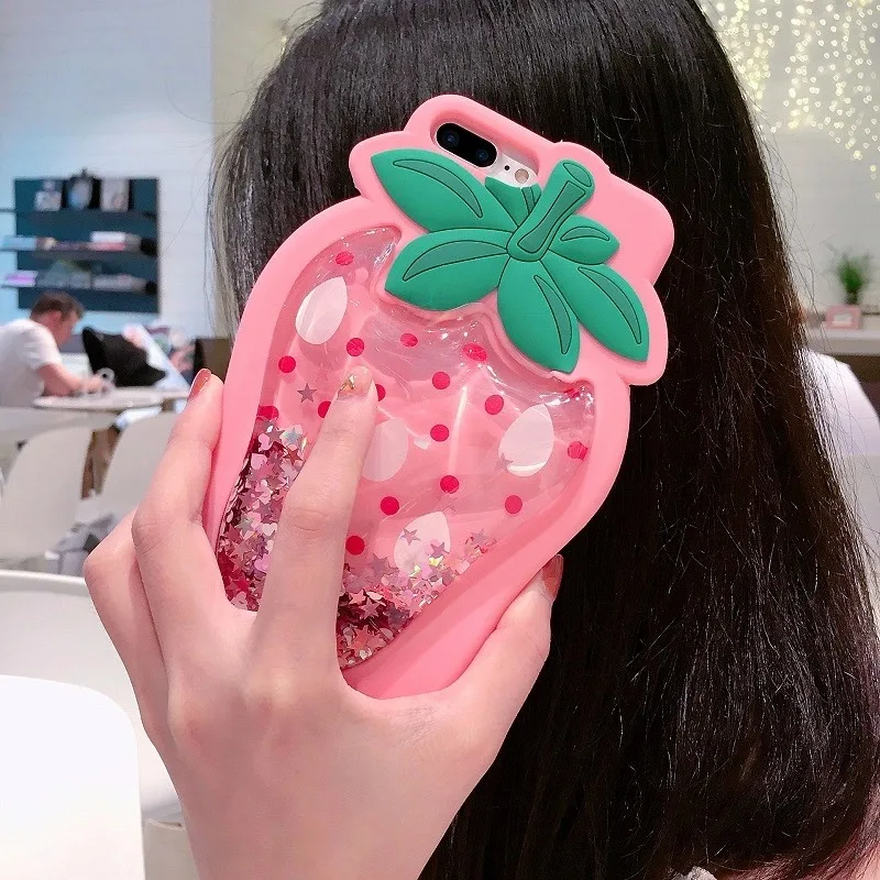 3D Блеск ананас Клубничное мороженое Фламинго Радуга фрукты мягкий силиконовый чехол для iPhone XS Max XR X 8 6 6S 7 Plus