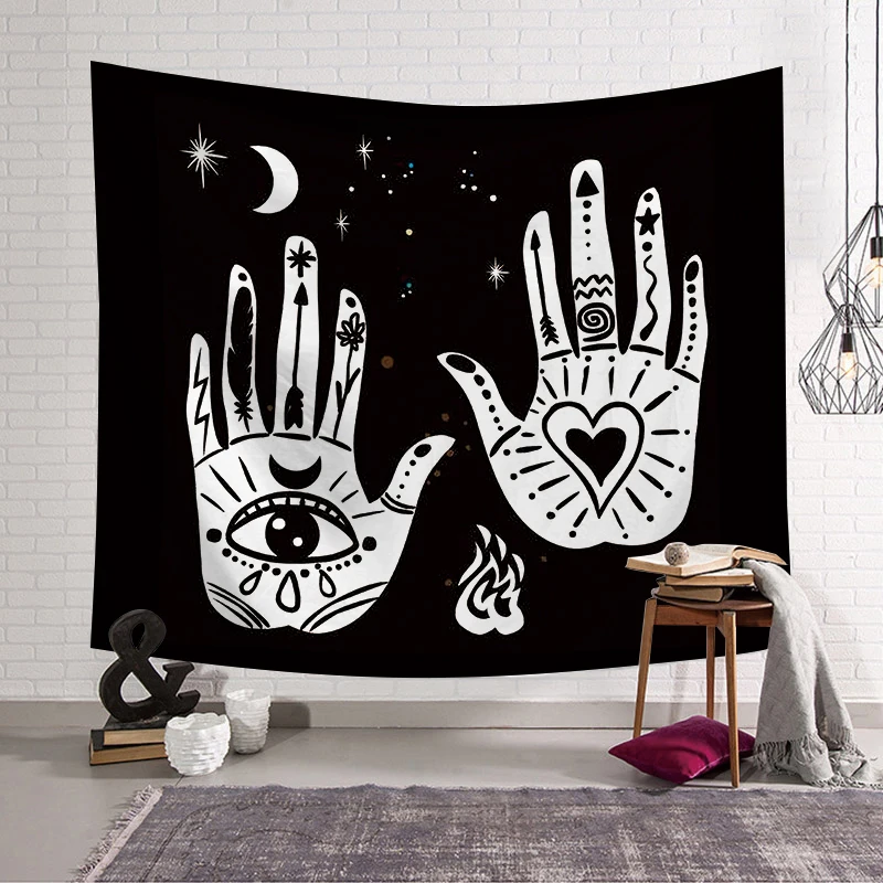 

PEIYUAN Indian Mandala Sun and Moon Galaxy Star Tapestry Wall Hanging Decorative Hippie Abstract Boho Tapestry for Home Decor