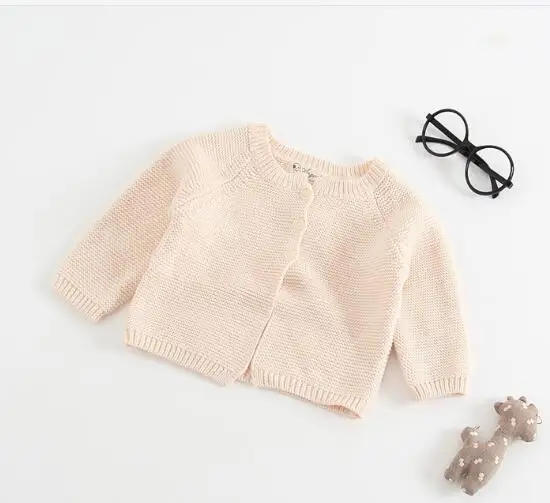 B83T10 Beige coat Модная одежда для маленьких девочек; детский вязаный кардиган; Верхняя одежда с круглым вырезом для малышей; свитера; одежда для малышей; куртка принцессы для девочек - Цвет: B83T10 Beige coat