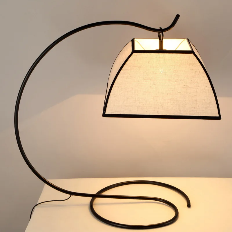 Современная настольная лампа тканевый прикроватный светильник для спальни