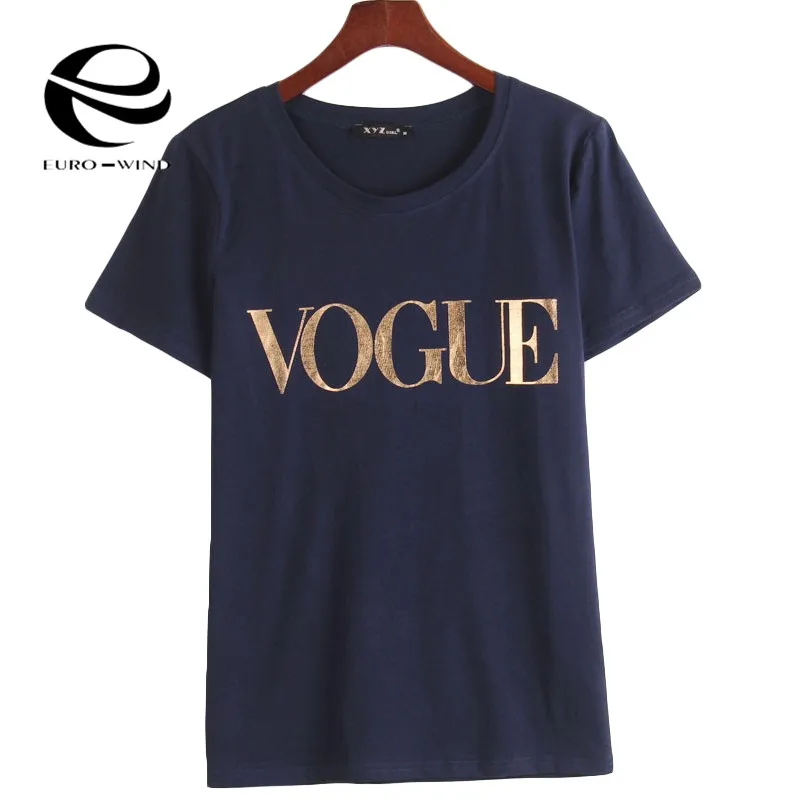 Женская футболка с принтом VOGUE модная летняя XS-4XL большие размеры 2019 | одежда