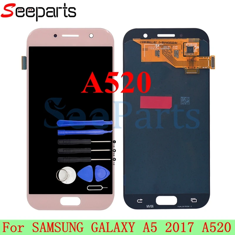 Дисплей 5 2 дюйма для SAMSUNG GALAXY A5 2017 LCD A520 A520F SM дисплей сенсорный экран дигитайзер в