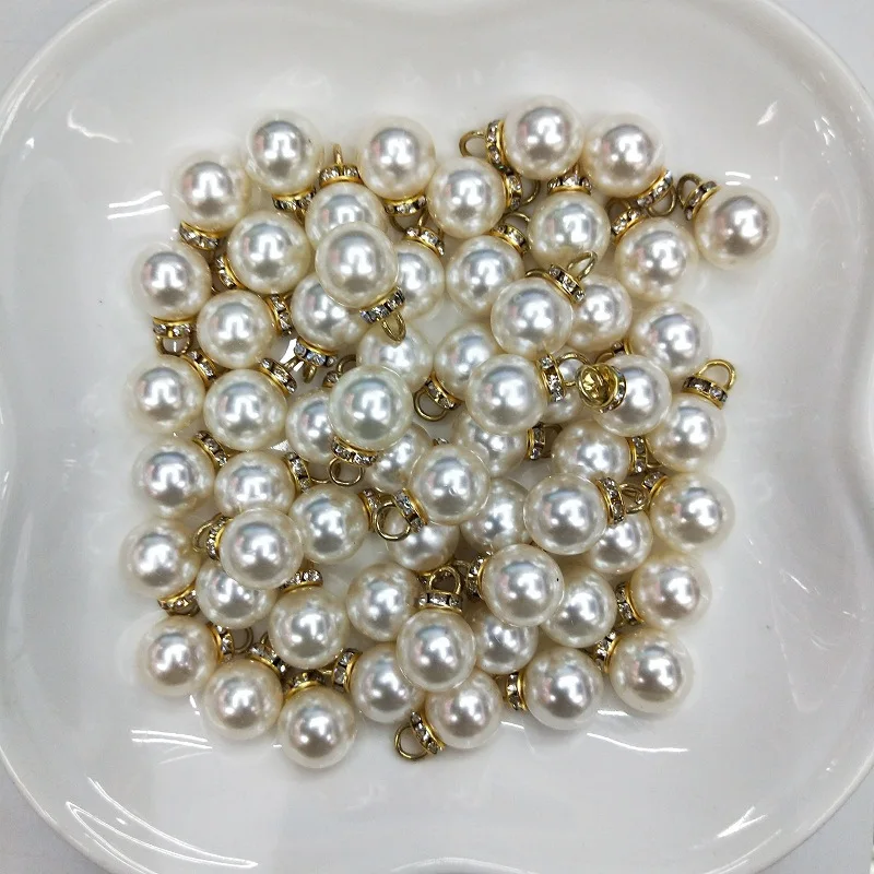 10 шт. золотые подвески из искусственного жемчуга 8/10/12/14 мм Кулоны Diy женские