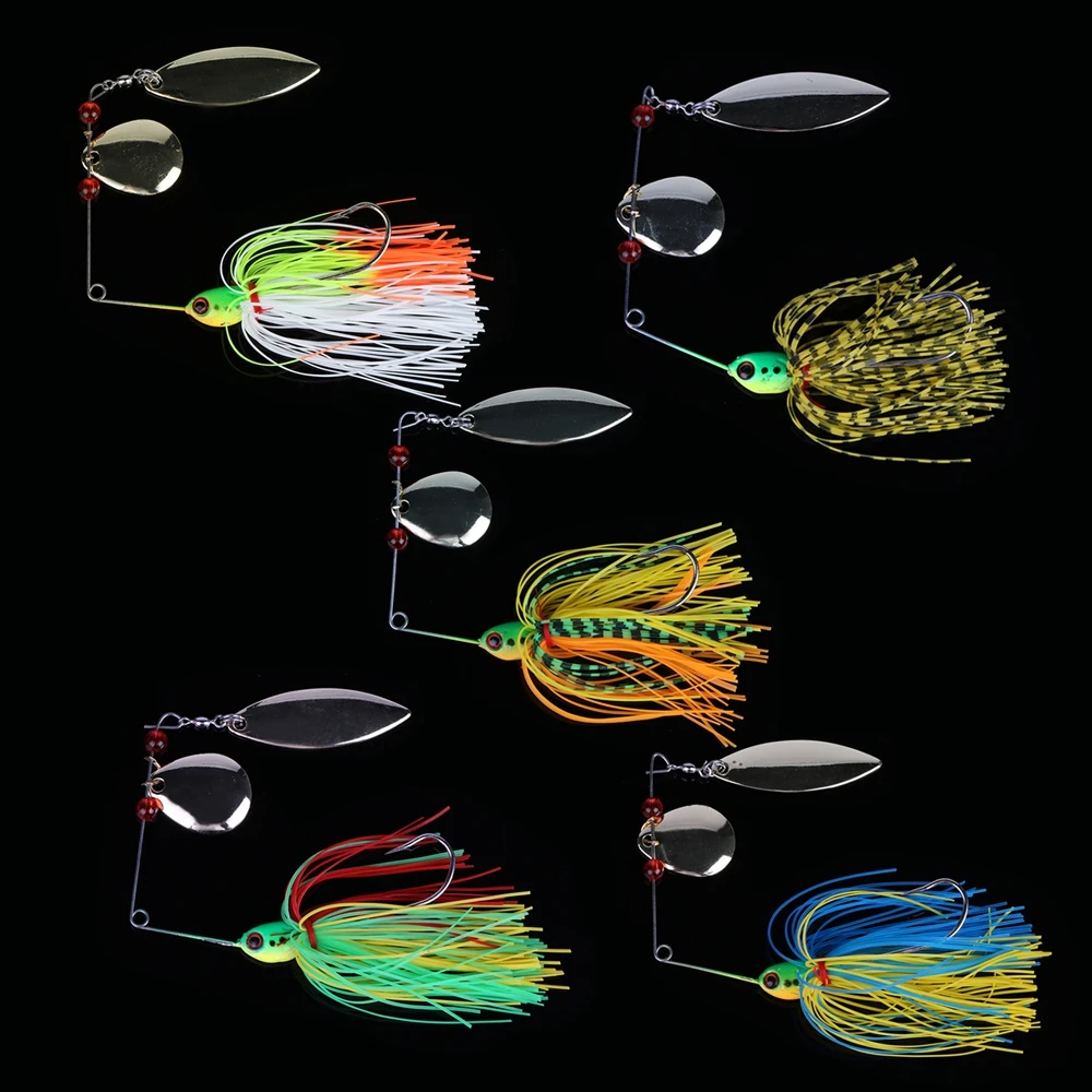 Goture 5pcs/set Spinner Bait Metal Jig 17.5g Fishing Lure Spinner Blades Pike Bass Carp Fishing Tackle Spinnerbait Hard Lure