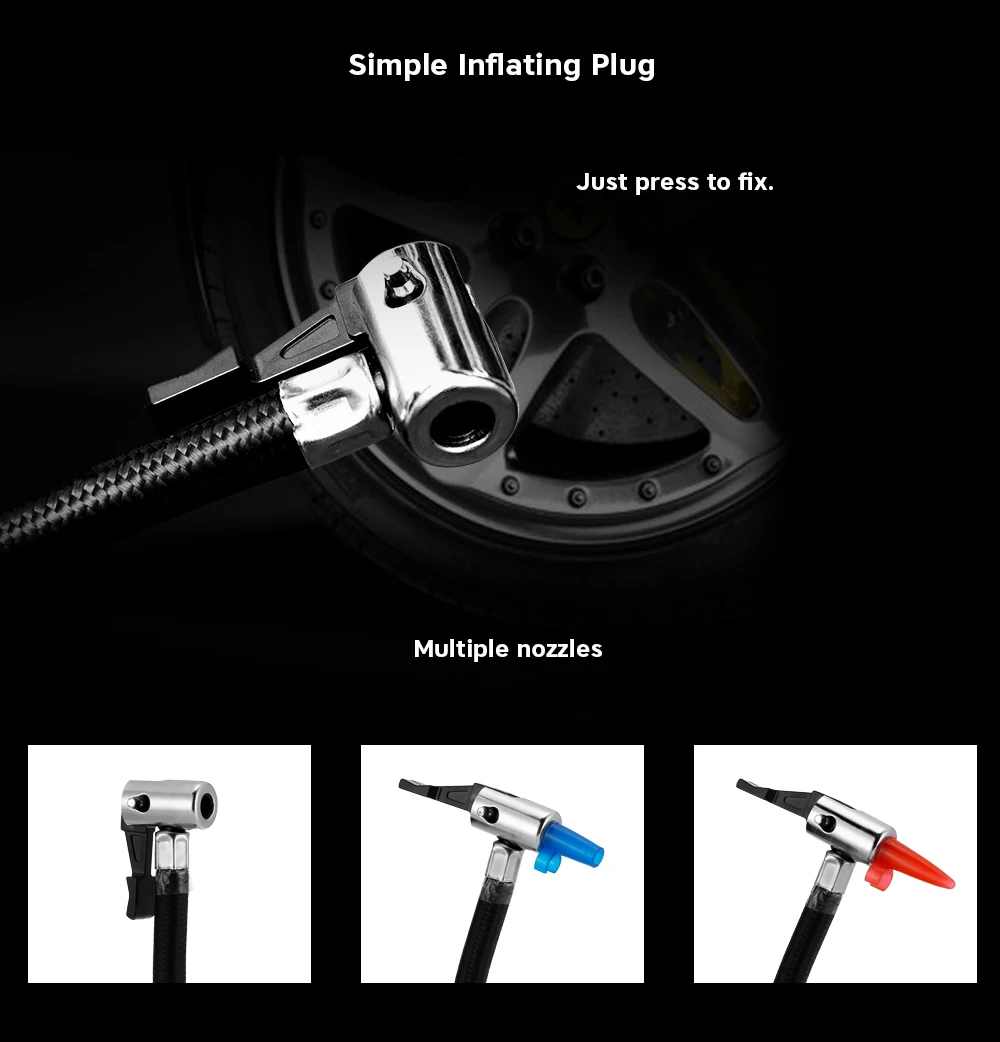 150psi LED Touchscreen Digital Display Car Air Compressor Fast Inflating Tire Inflator Pump For Bike Moto With Cigarette Lighter |