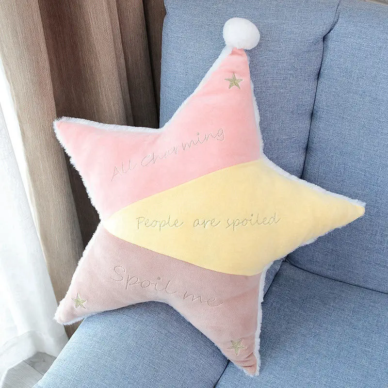 Pink 45cm 1 шт. 25/35/45 см детские игрушки мягкие милые принты; зимние детские носки со звездами, успокоительная кукла плюшевые мягкие диван-кровать украшения подушки подарок для детей - Цвет: Pink 45cm