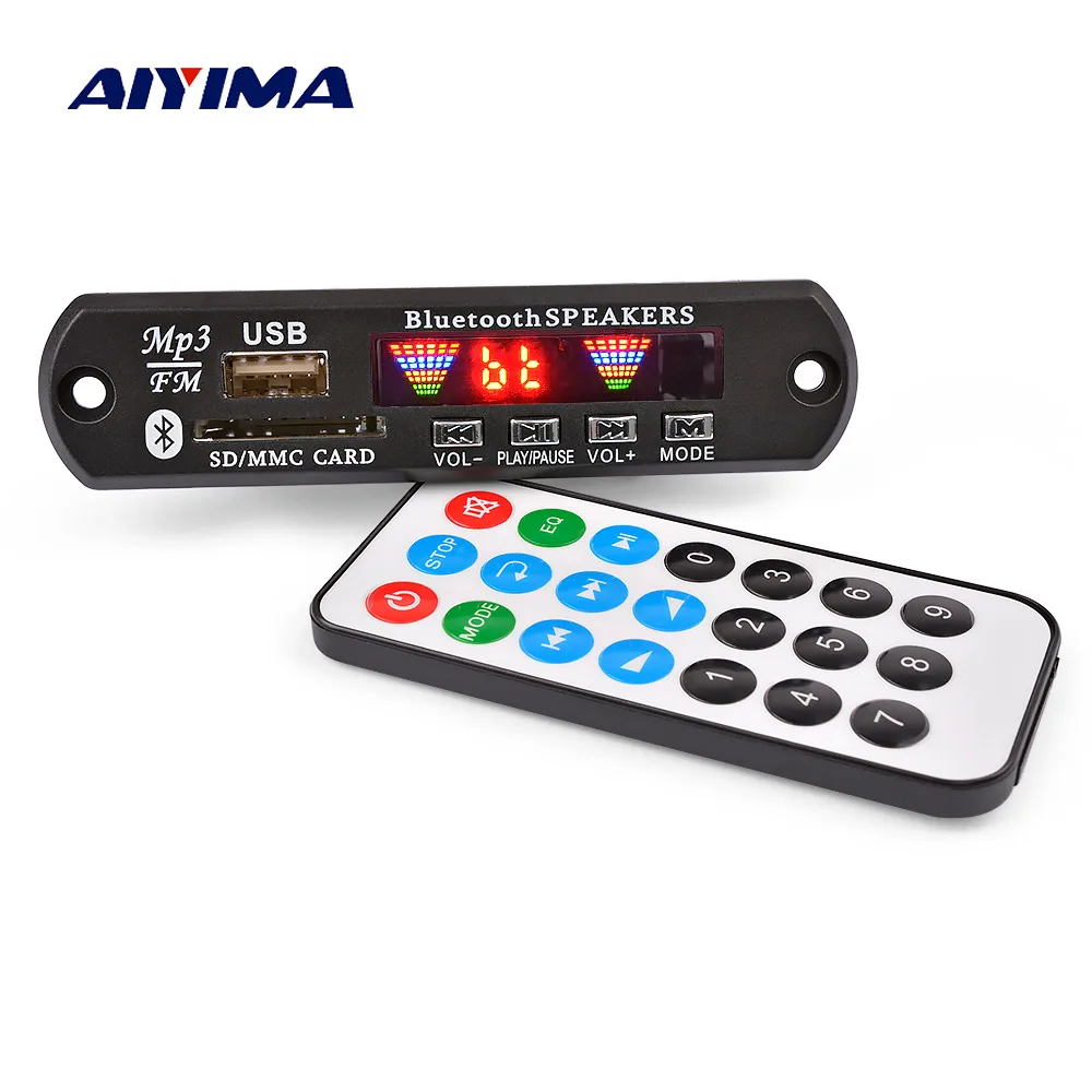 Плата mp3 декодера AIYIMA 12 В 4 цвета USB FM APE FLAC Bluetooth 5 0|Усилители мощности| |