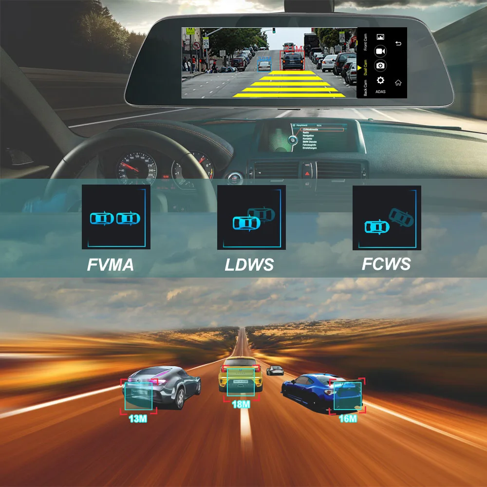 4G Wi Fi dvr автомобиля камера 8 &quotAndroid 5 1 gps навигации ADAS удаленного мониторы