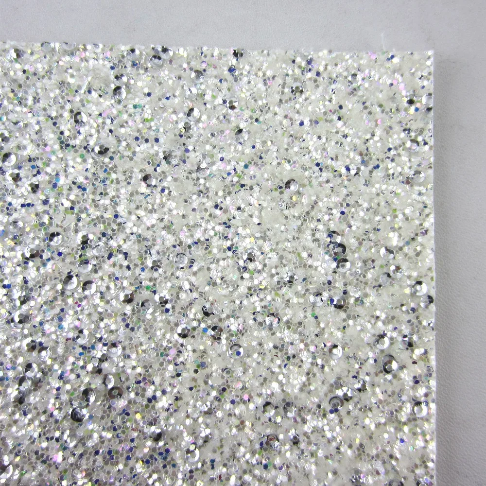 Белый тканевый лист с блестками 8 &quotx 11&quot(21 см x 29 см) искусственная блестящая