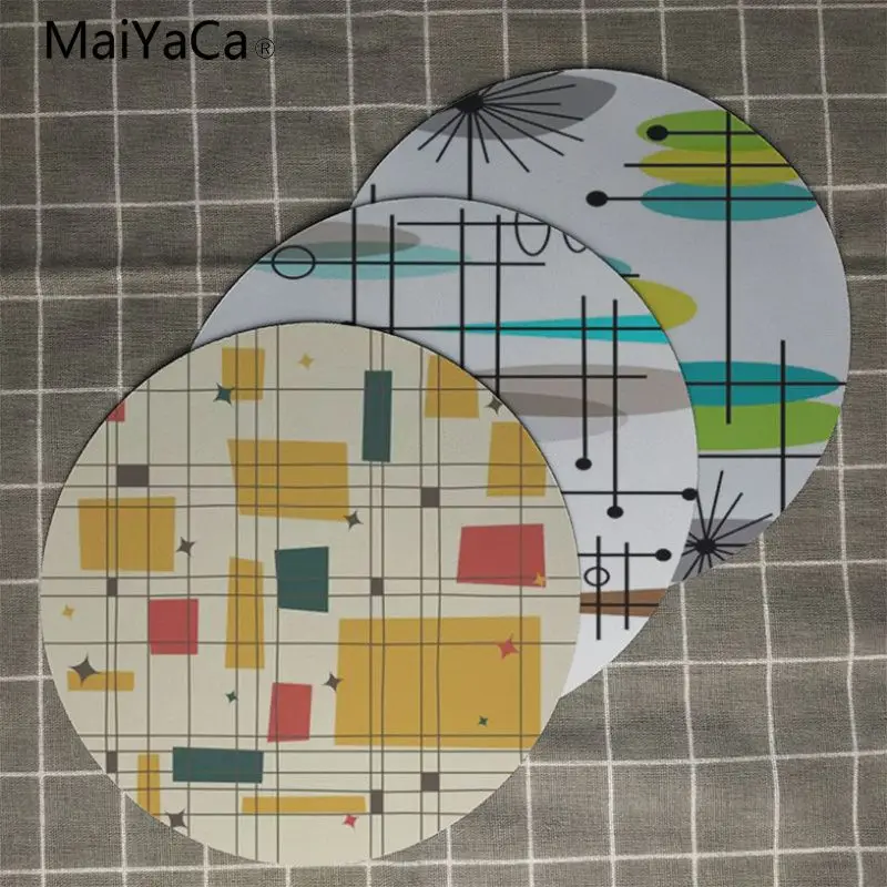 

MaiYaCa Mid Century Modern Unique Desktop Pad Game Lockedge Mousepad 20x20cm 22x22cm diameter round mouse pad