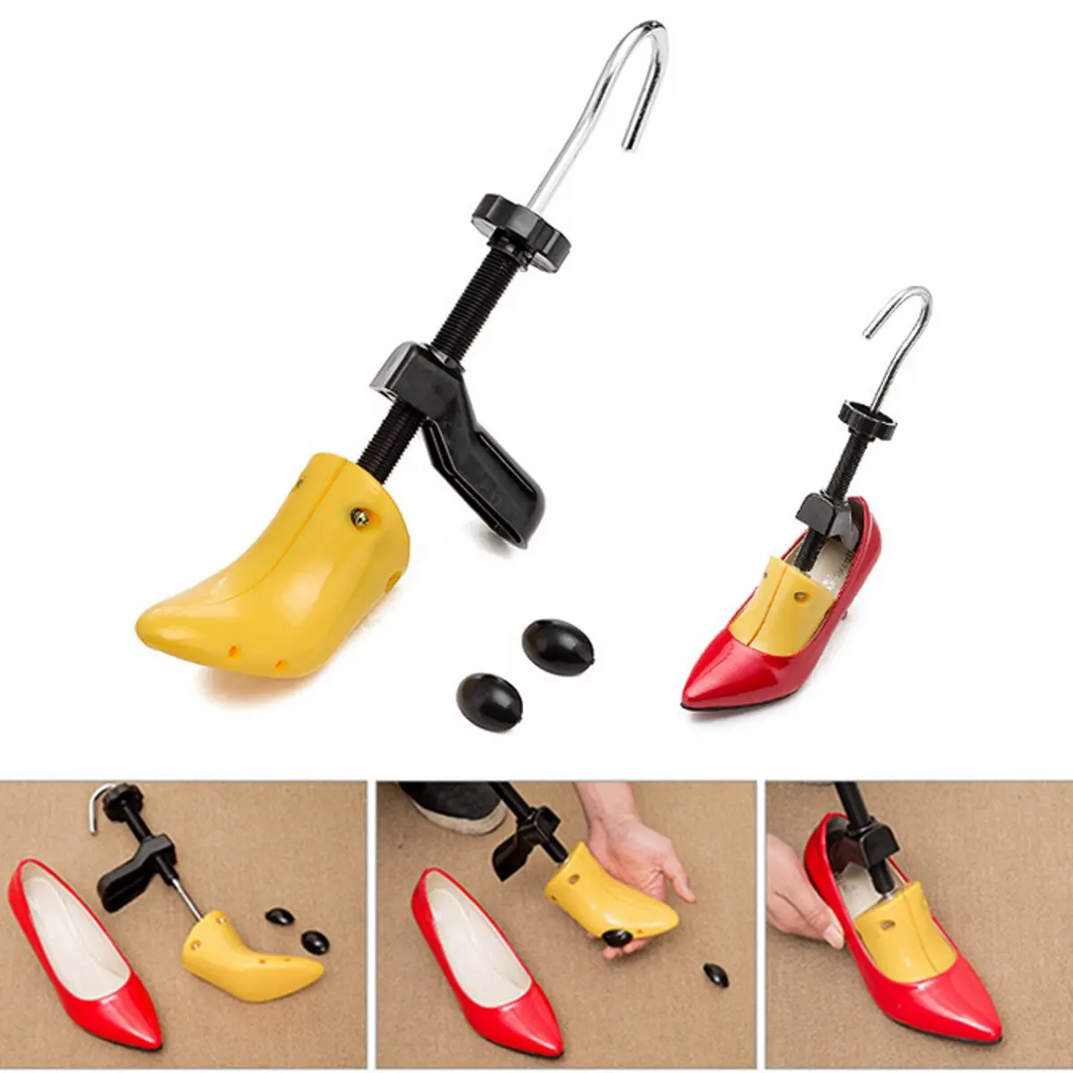 

Shoe Stretcher Wooden Shoes Tree Shaper Rack Alloy 2-Way Adjustable High Heel Pumps Boots Expander Trees Size EU 33-41 Women