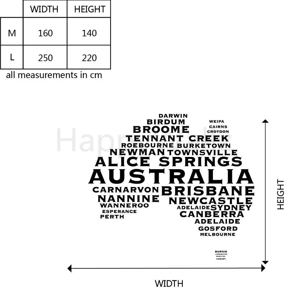 Австралийская карта Настенная Наклейка Австралии 3D Современная Карта обои