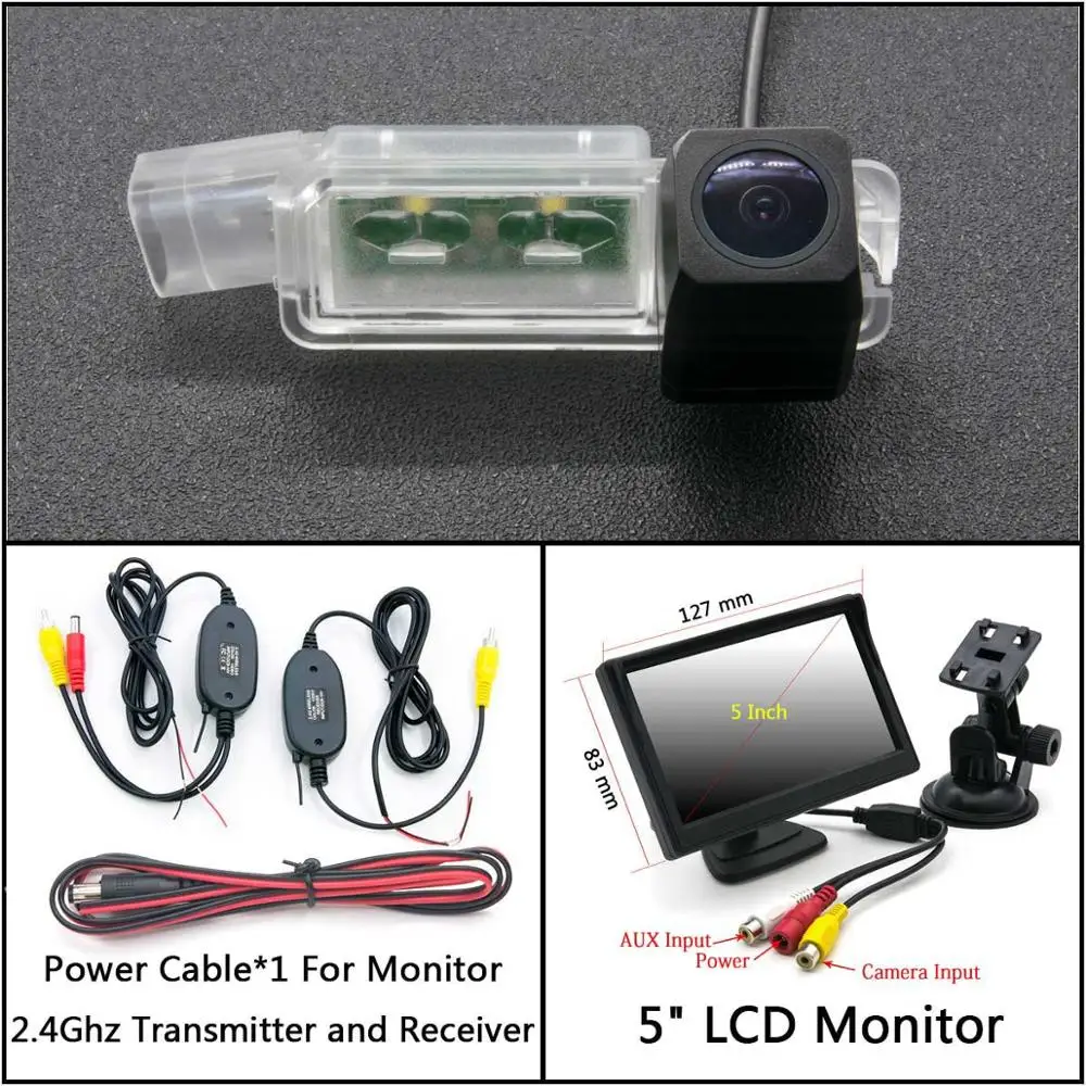 C Wireless 5inch LCD Full HD резервная камера заднего вида для Volkswagen VW golf 5 golf V golf MK5 golf 7 golf 6 Passat CC Автостоянка ЖК-зеркало монитор - Название цвета: C Wireless 5inch LCD