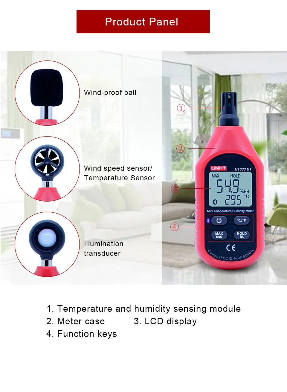 UNI-T UT333BT UT353BT UT363BT UT383BT цифровой измеритель влажности мини-анемометр светильник Люкс Цифровой измеритель звука
