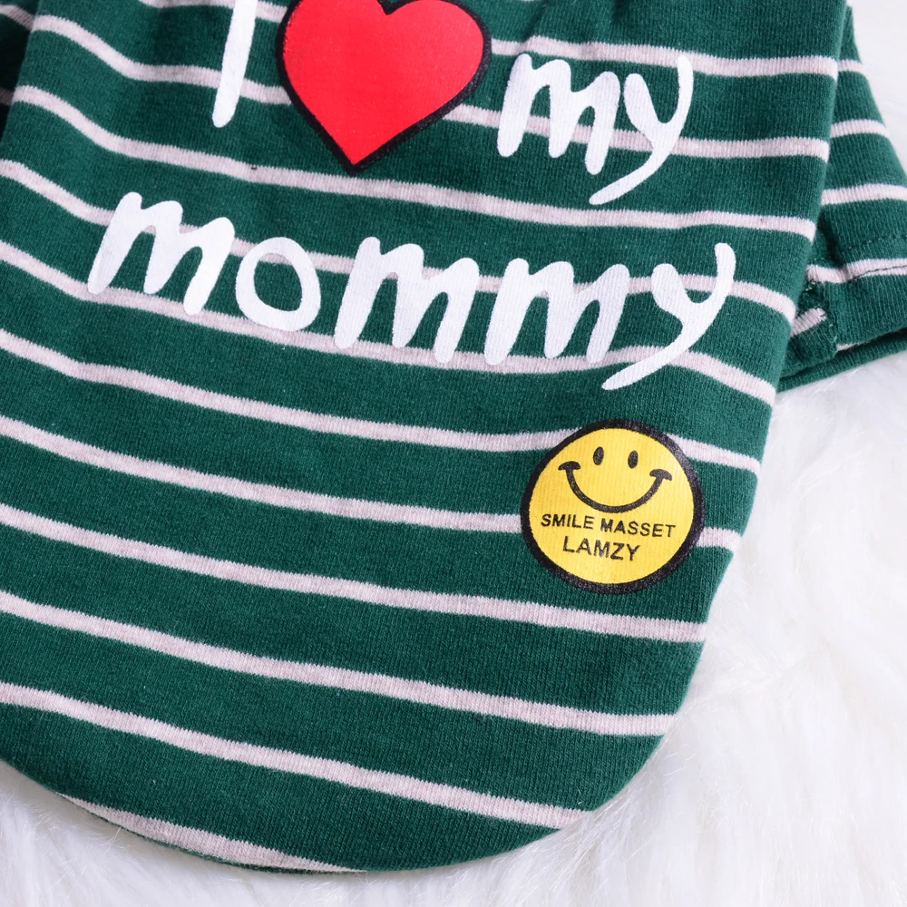 Одежда для собак среднего размера с Мопсом и бульдогом футболка в полоску