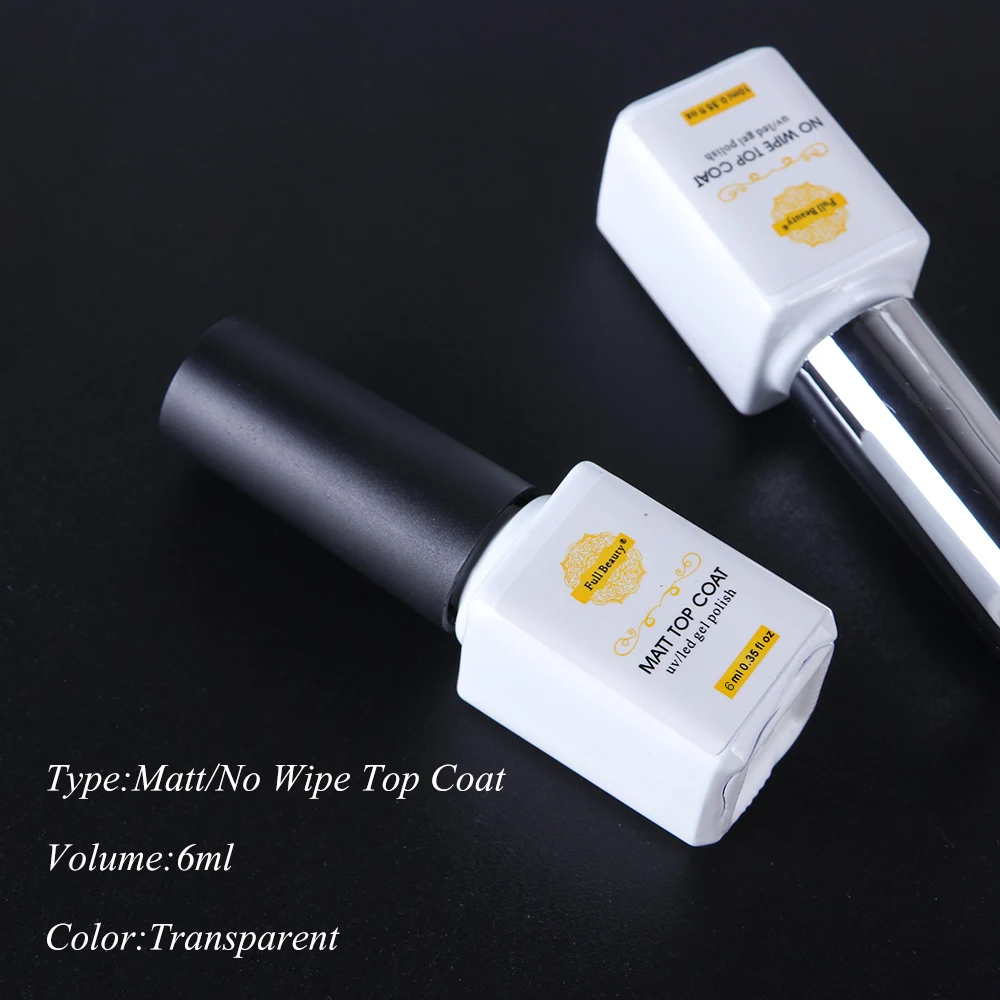 Матовый Гель лак для ногтей 6 мл прозрачный без протирания удаление замачиванием