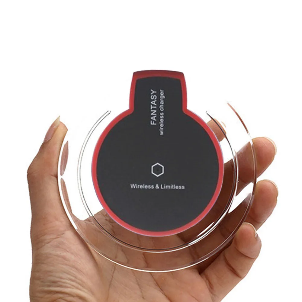 Universal Qi Wireless Phone Charger Crystal Clear USB Charging Pad For iPhone X 8 Plus Samsung Galaxy S6 S7 Edge S8 S9 | Мобильные