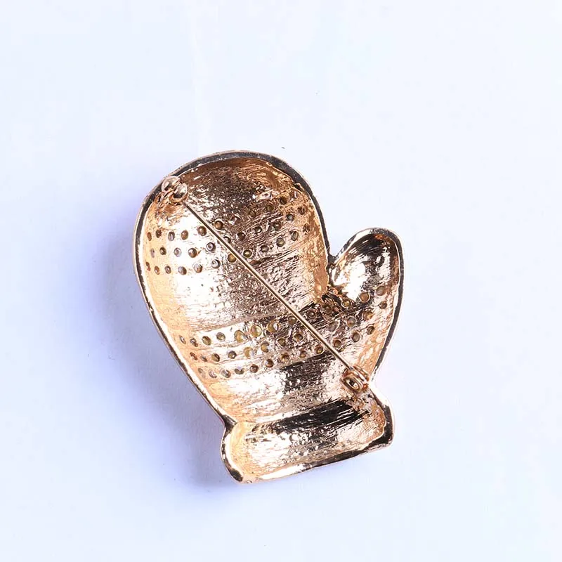 Креативные Мультяшные броши перчатки милые рождественские брошь со стразами