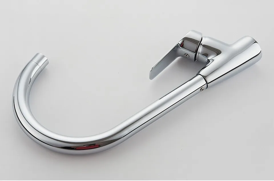 LEDEME Смеситель для кухни высокий с гайкой латунь Цвет: хром L4051