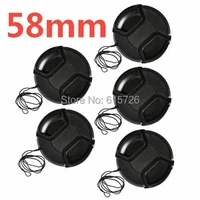 10pcslot 58mm center pinch snap on cap cover for camera 58 mm lens