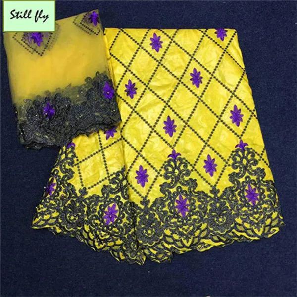 Желтый базин богатая ткань парча 2018 хлопчатобумажная нигерийский жаккард
