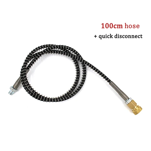 100cm hose and 1QD 100 см длинный шланг высокого давления с пружинной обмоткой M10x1 Мужская резьба PCP Пневматика воздушный насос для заправки нейлоновый черный шланг - Цвет: 100cm hose and 1QD