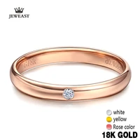18k pure gold lover rings natural smooth elegant engaged wedding rose women men couple classic fine gift good wholesale