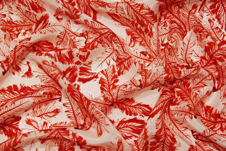 100% натуральный шелк крепдешин новинка юбка с красными листьями рубашка шаровары