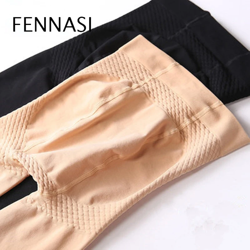 Женские компрессионные колготки FENNASI однотонные мягкие черные облегающие с