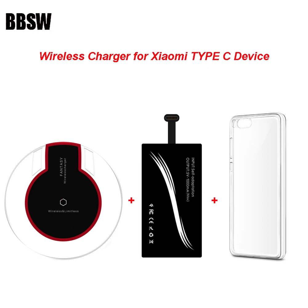 Беспроводной зарядный приемник BBSW Type-C Qi + передатчик чехол из ТПУ Для XIAOMI Mi8 SE Mi6 Mi5X