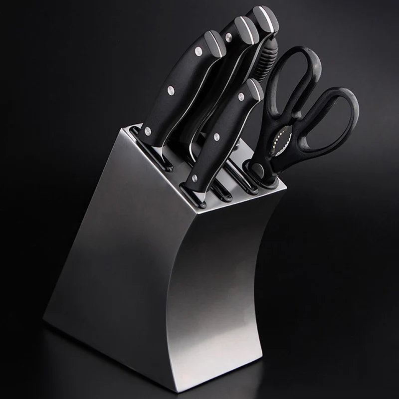 304 Нержавеющая сталь Наклонный нож держатель для хранения Кухня фрукты ножи блок