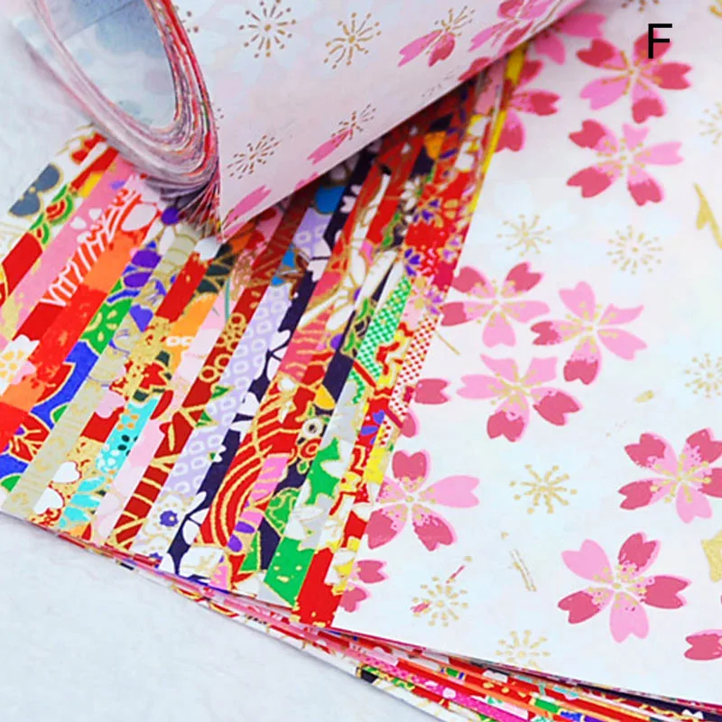 Style F 10.5x10.5cm 20pcs/pack Japanese style Gold Lines Flower Paper Crane Decorative Environmental Materia Diy Kids Origami Paper Scrapbook Decor - Цвет: Style F 10.5x10.5cm