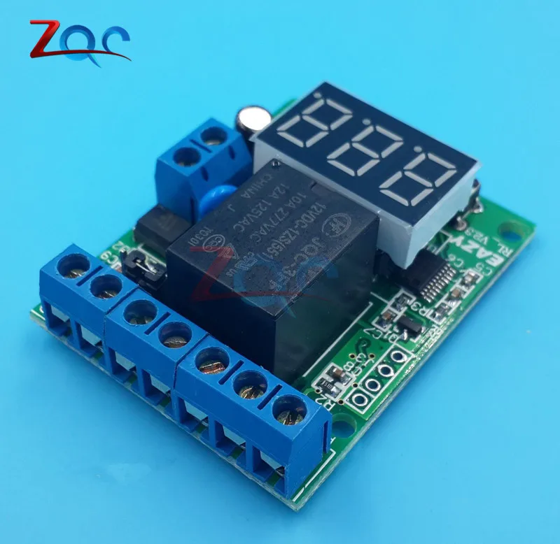 DC 12V светодиодный цифровой контроль релейного переключателя модуль релейного модуля Обнаружение защиты напряжения зарядка монитор выгрузки тест