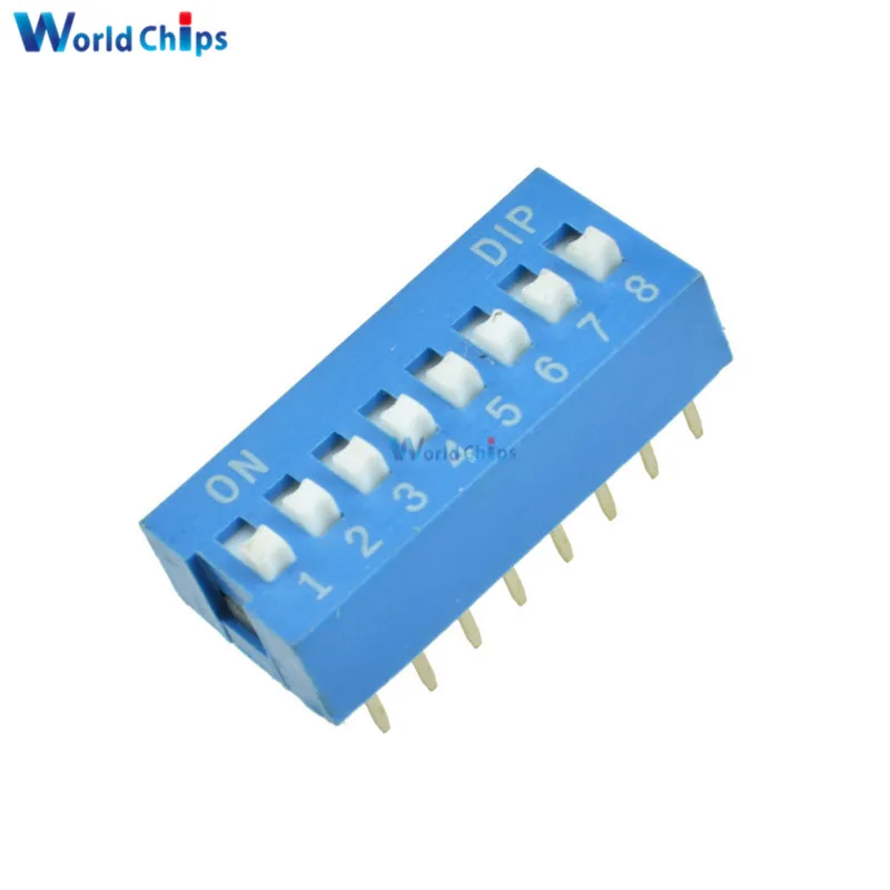 10 шт. синий 2 54 мм Шаг 8 позиционирования битный скользящий модуль DIP Switch|module switch| |